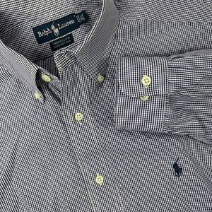 Polo Ralph Lauren Button Down Shirt 16.5 36/37 Yarmouth Gingham Check Oxford VTG